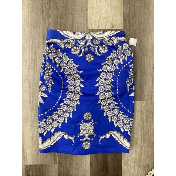 Yoana Baraschi for Anthropologie Gilded Estate Blue Pencil Skirt, Size 0 - Picture 1 of 9